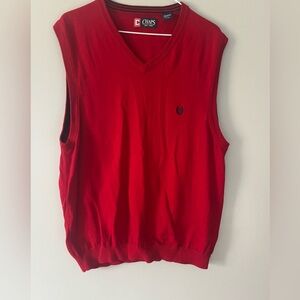 Chaps Men's Red Sweater Vest Large
